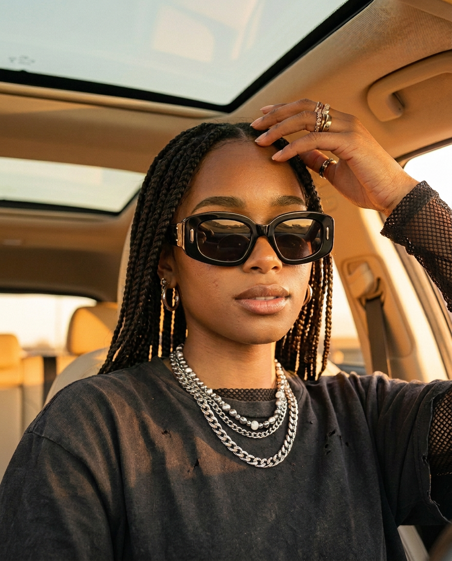 Woman wearing A Better Èra sunglasses